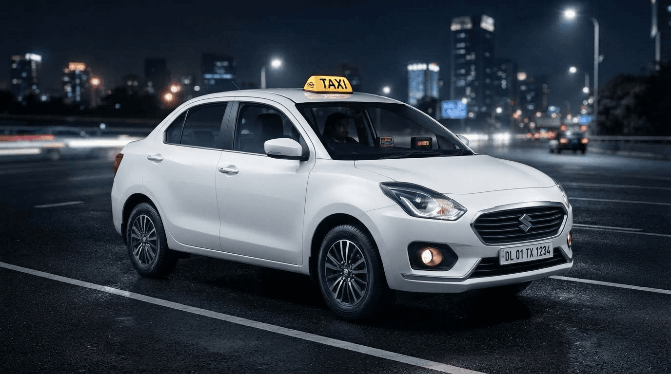 Swift Dzire White Sedan